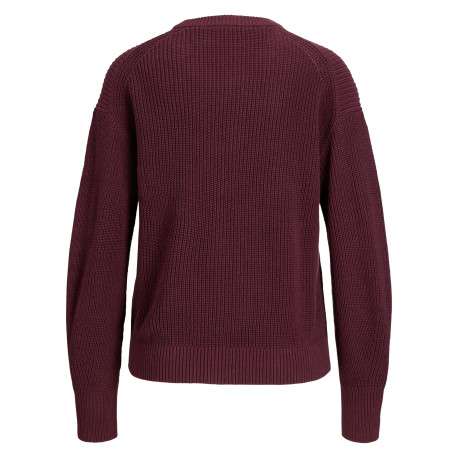 Pull en coton biologique bordeaux à coupe droite pourvu d'un col rond - Image 2