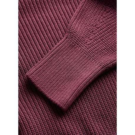Pull en coton biologique bordeaux à coupe droite pourvu d'un col rond - Image 4