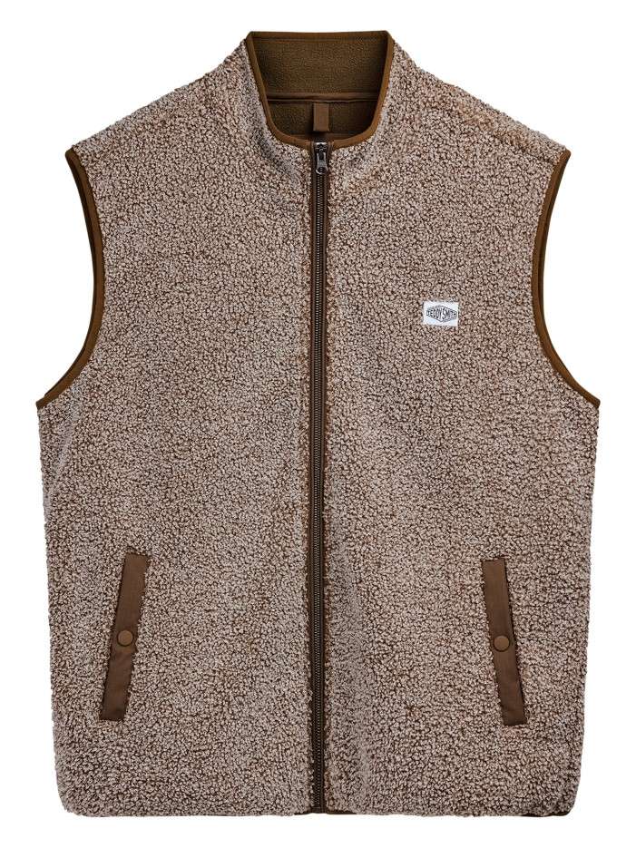 Sweat zippé beige uni avec...