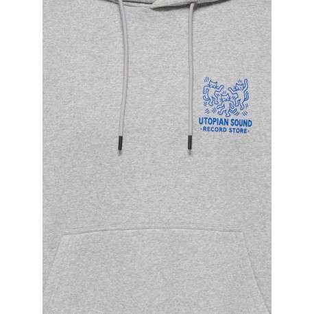 Sweat gris à imprimé avec une coupe droite et un col à capuche - Image 3