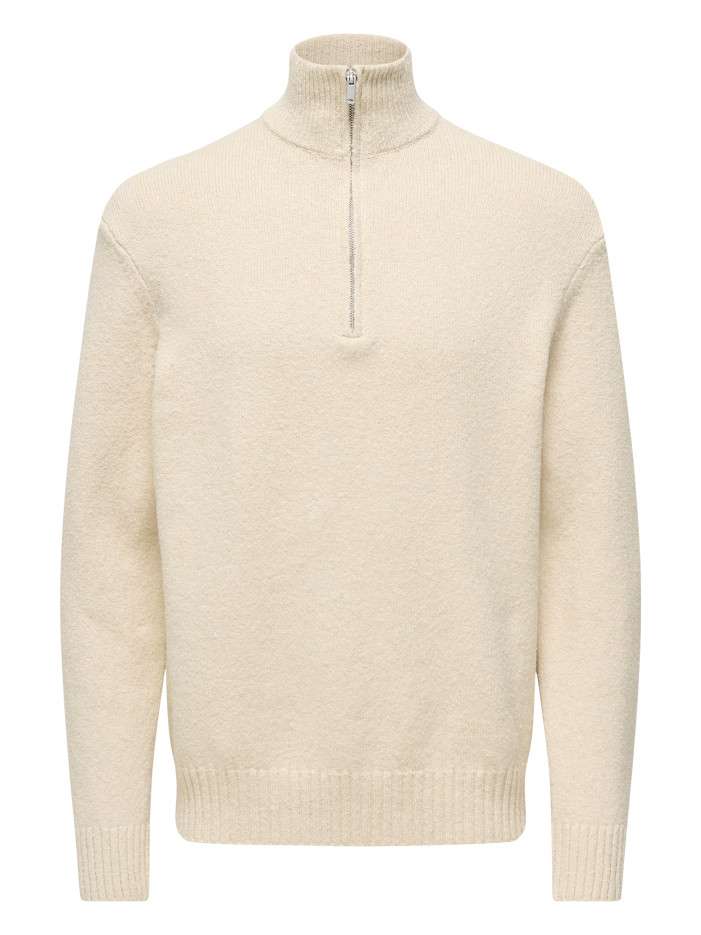 Pull en coton mélangé écru...