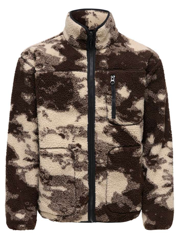 Manteau marron à motifs...