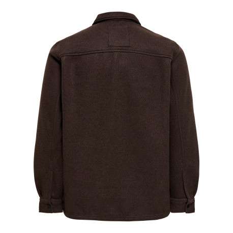 Chemise marron unie avec une coupe droite et un col à revers - Image 2