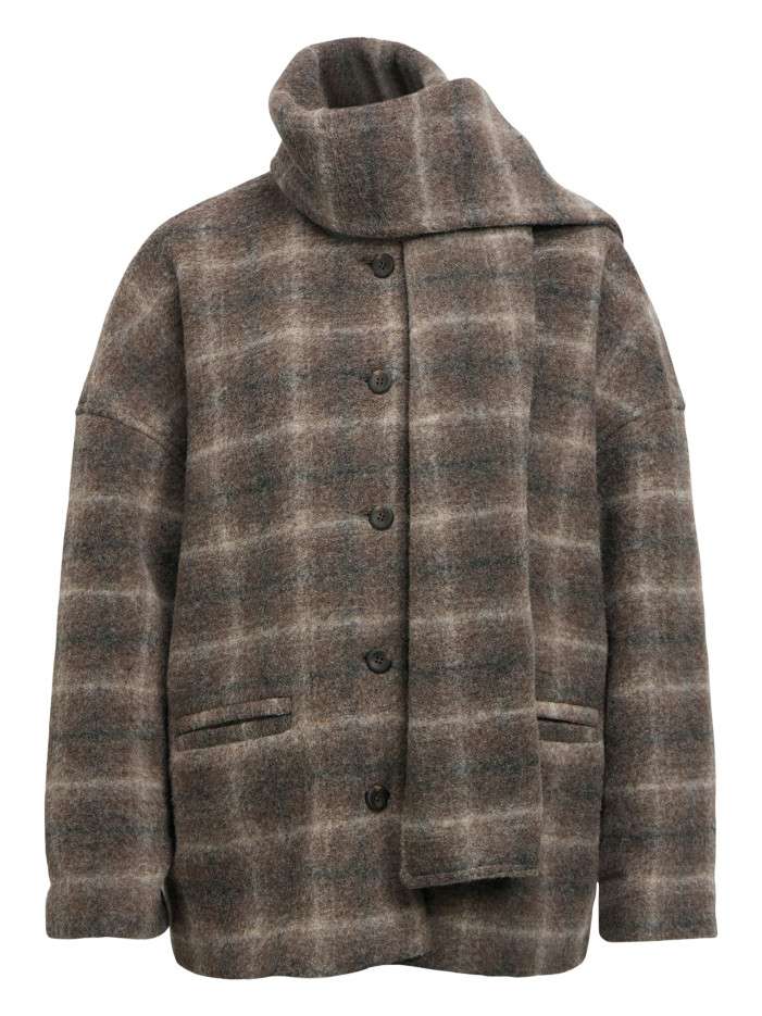 Manteau gris à carreaux...