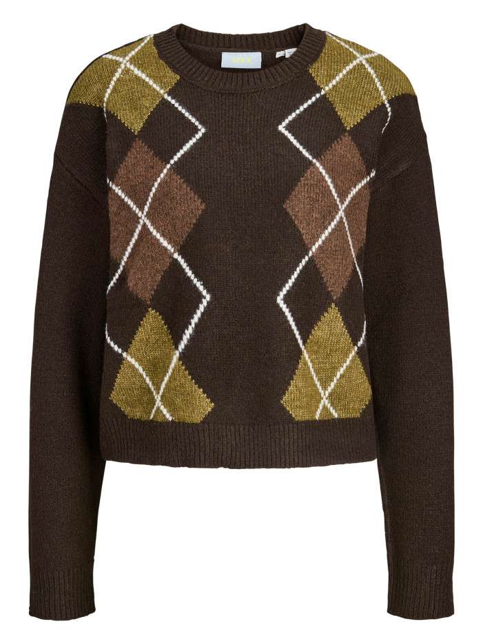 Pull jacquard multicolore à...