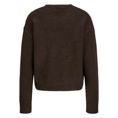 Pull jacquard multicolore à coupe droite pourvu d'un col rond - Image 2