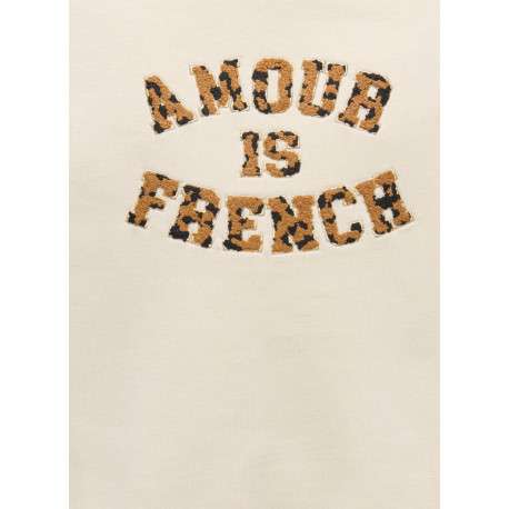 Sweat écru uni avec une coupe droite et un col à capuche - Image 3