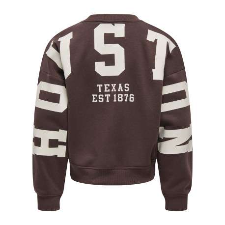Sweat marron imprimé avec une coupe droite et des manches longues - Image 2