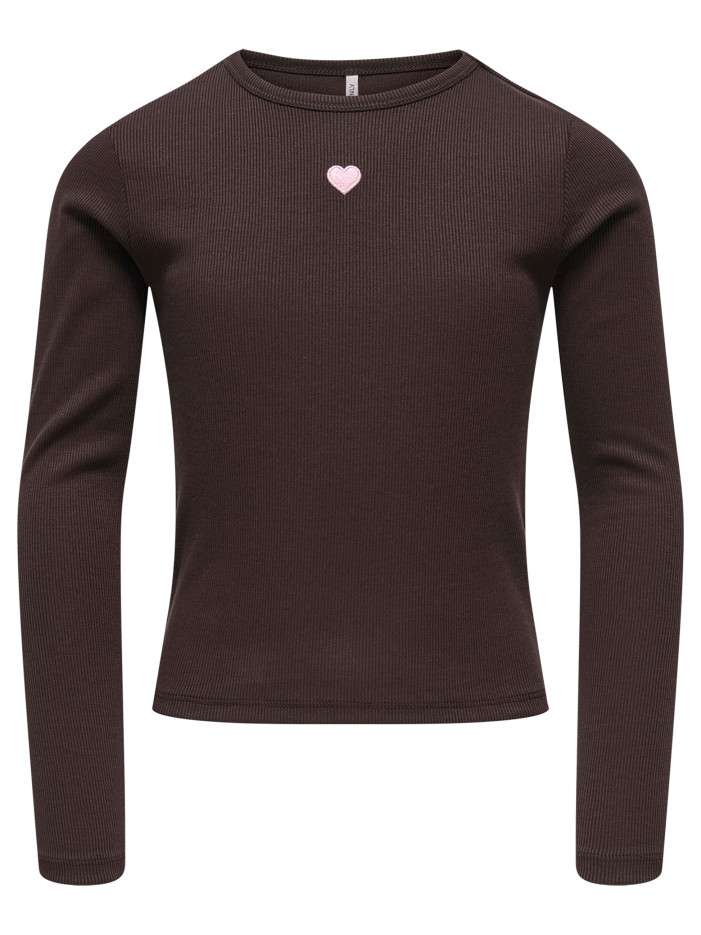 T-shirt marron uni avec une...