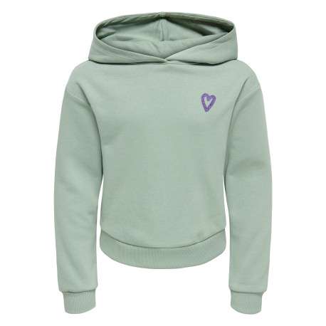 Sweat vert d'eau imprimé avec une coupe droite et un col à capuche