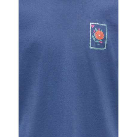T-shirt en coton biologique indigo imprimé avec une coupe droite - Image 3