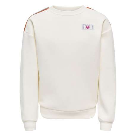Sweat écru uni avec une coupe droite et des manches longues