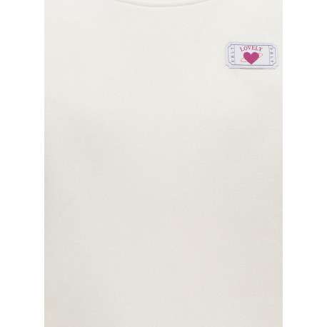 Sweat écru uni avec une coupe droite et des manches longues - Image 3