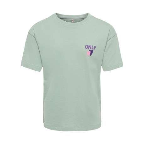 T-shirt en coton biologique vert d'eau uni avec une coupe droite