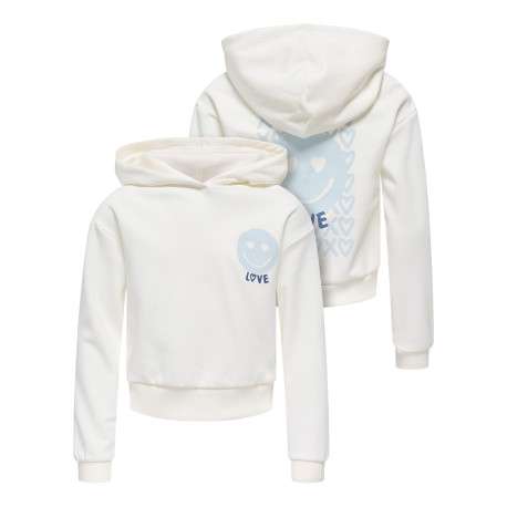 Sweat écru imprimé avec une coupe droite et un col à capuche - Image 4