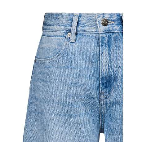 Jean bleu avec une coupe flare muni d'un zip et d'un bouton - Image 3