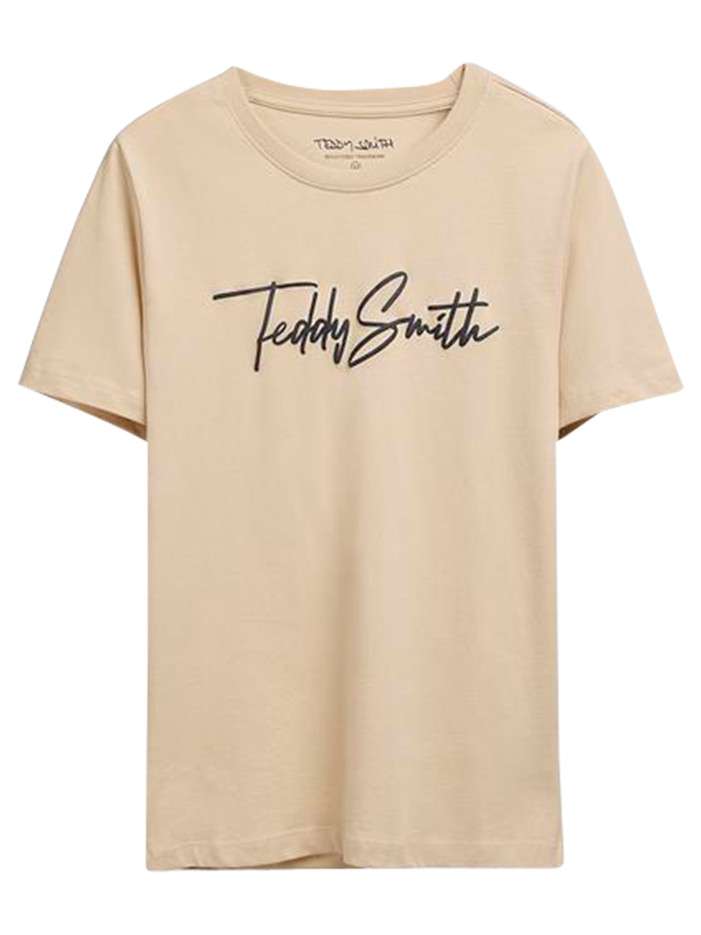 T-shirt beige uni avec une...