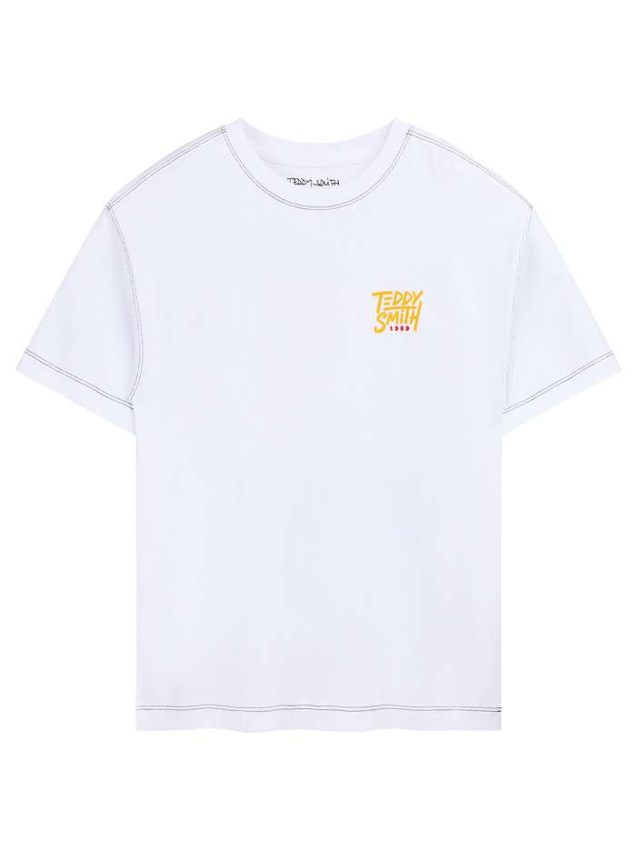 T-shirt blanc à imprimé...