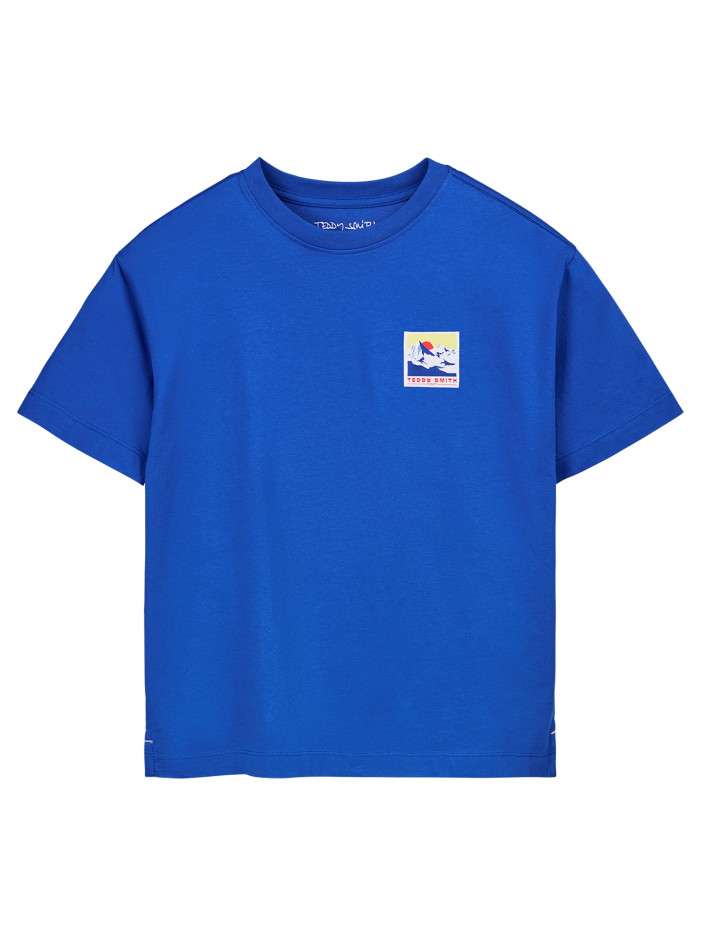 T-shirt bleu à imprimé avec...