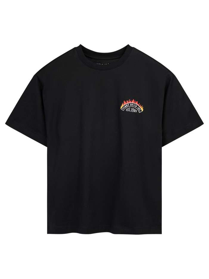 T-shirt noir à imprimé avec...