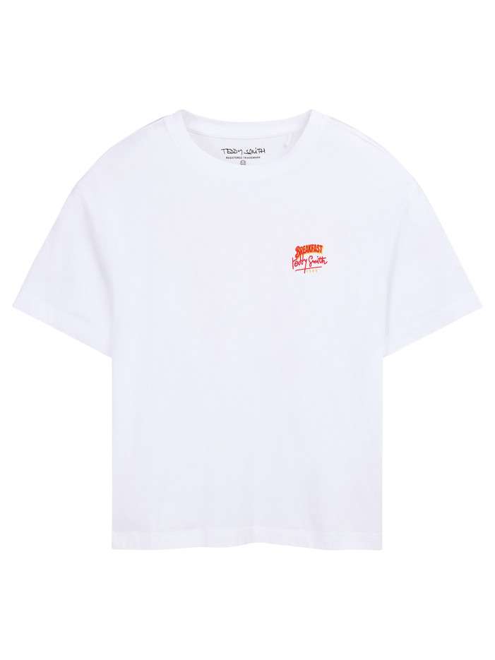 T-shirt blanc à imprimé...