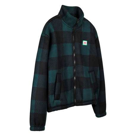 Blouson sapin à carreaux avec une coupe droite et un col montant - Image 3