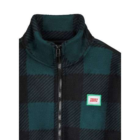 Blouson sapin à carreaux avec une coupe droite et un col montant - Image 4