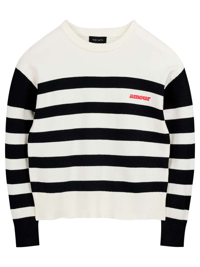 Pull écru à rayures avec...