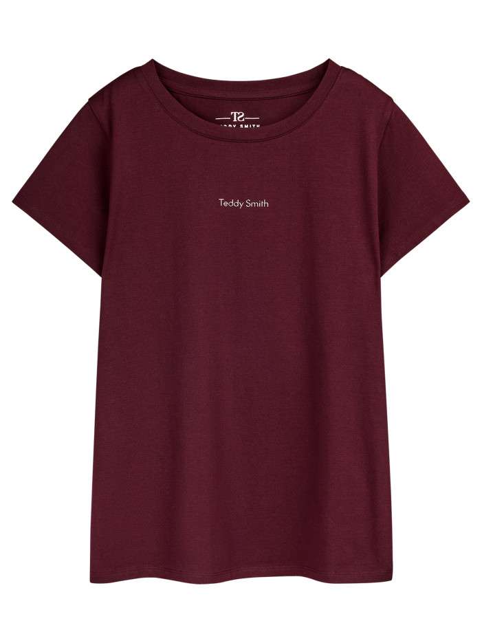 T-shirt bordeaux uni avec...