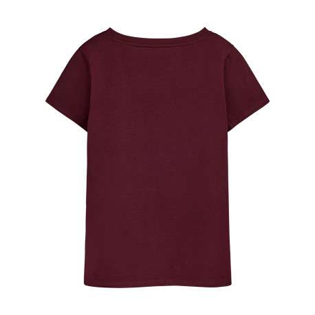 T-shirt bordeaux uni avec une coupe droite et des manches courtes - Image 2