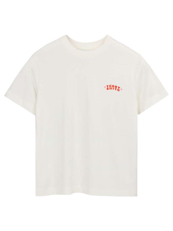 T-shirt écru à imprimé avec...