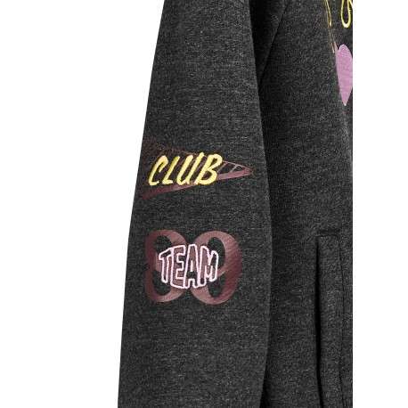 Sweat zippé anthracite à motifs avec une coupe droite et un col rond - Image 5
