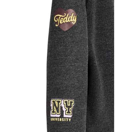 Sweat zippé anthracite à motifs avec une coupe droite et un col rond - Image 6