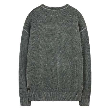 Pull vert uni avec une coupe droite et des manches longues - Image 2