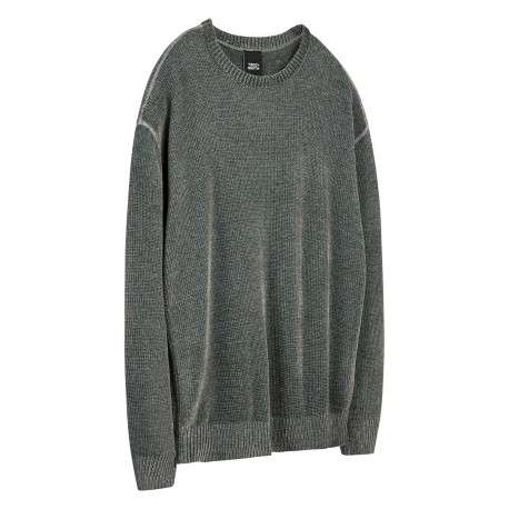 Pull vert uni avec une coupe droite et des manches longues - Image 3