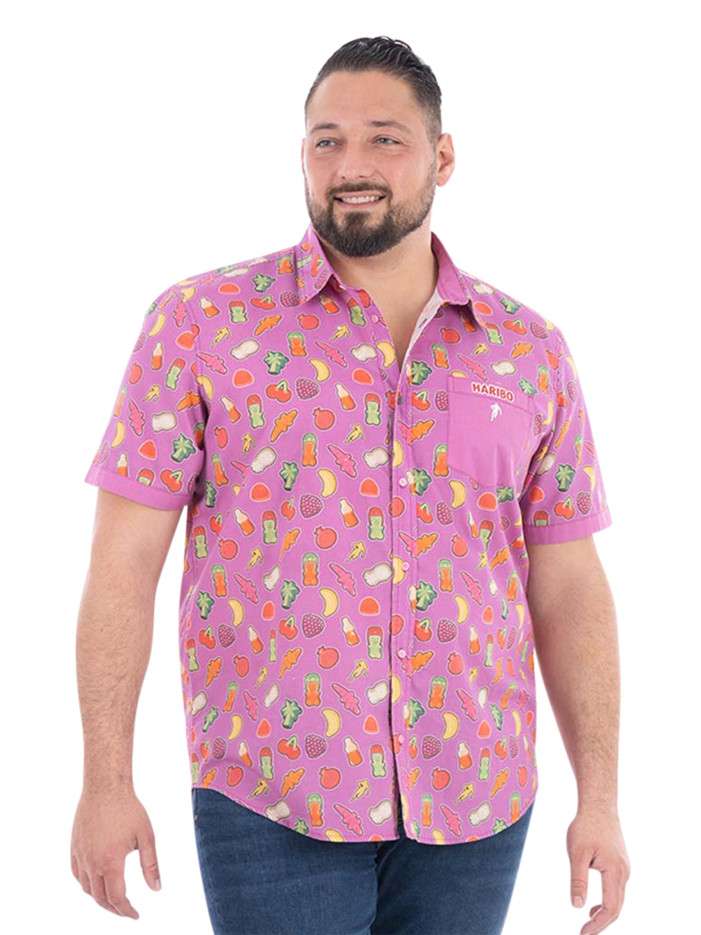 Chemise parme à motifs avec...