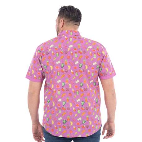 Chemise parme à motifs avec une coupe droite et un col à revers - Image 2