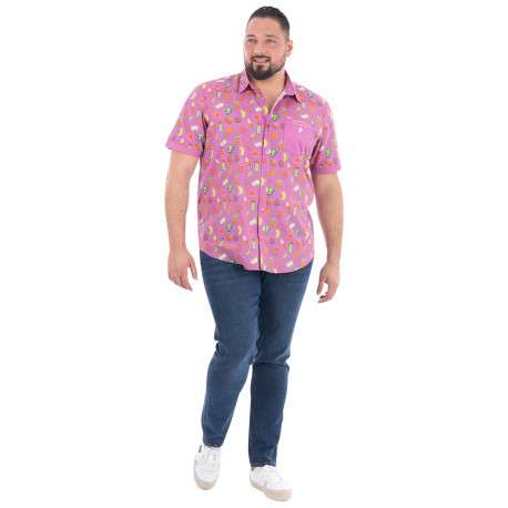 Chemise parme à motifs avec une coupe droite et un col à revers - Image 3