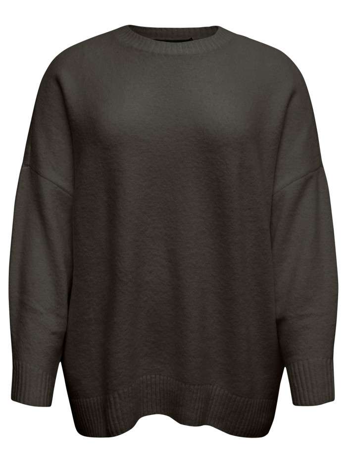 Pull marron à coupe ample...
