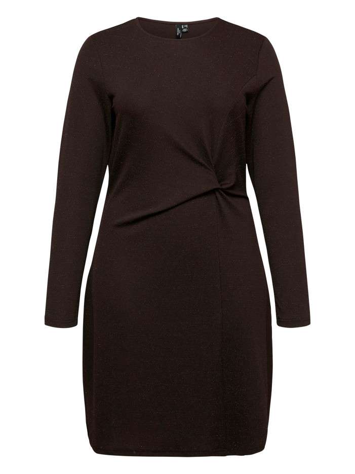 Robe courte marron à coupe...