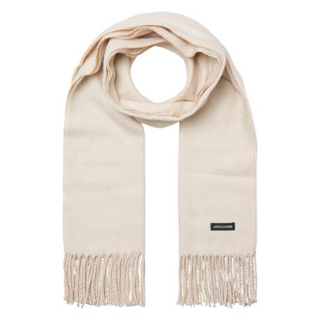 Écharpe écrue unie avec une étiquette de la marque Jack & Jones cousue