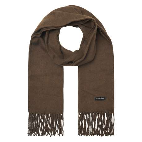 Écharpe camel unie avec une étiquette de la marque Jack & Jones cousue