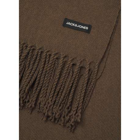 Écharpe camel unie avec une étiquette de la marque Jack & Jones cousue - Image 2