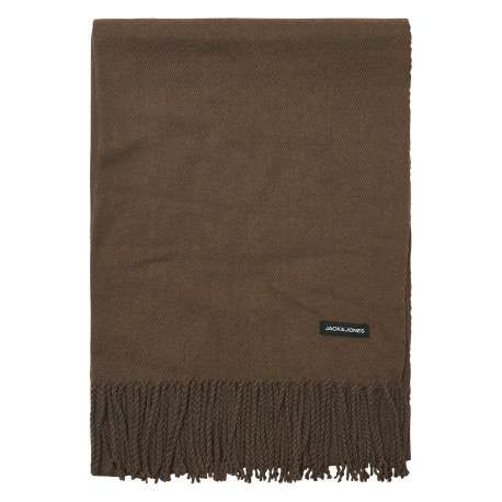Écharpe camel unie avec une étiquette de la marque Jack & Jones cousue - Image 3