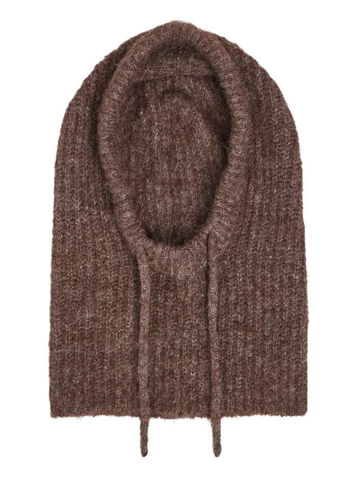 Cagoule marron en maille...