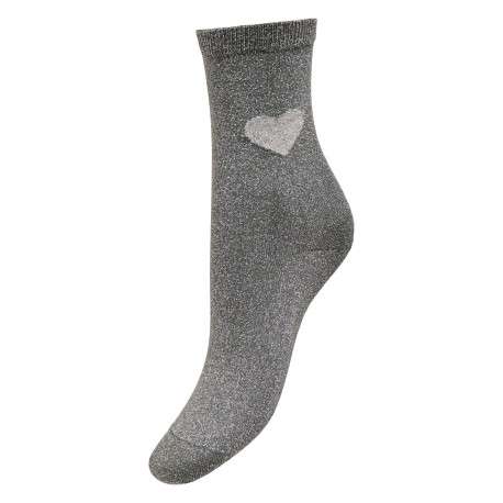 Chaussettes hautes kaki unies avec un imprimé cœur à la cheville
