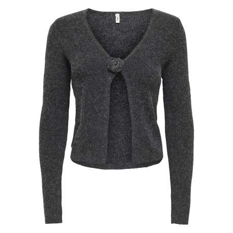 Gilet gris uni avec une coupe ajustée et des manches longues