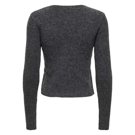 Gilet gris uni avec une coupe ajustée et des manches longues - Image 2