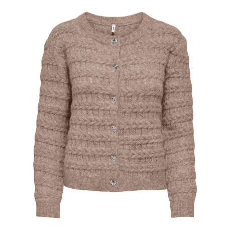 Gilet brun uni avec une coupe droite et des manches longues