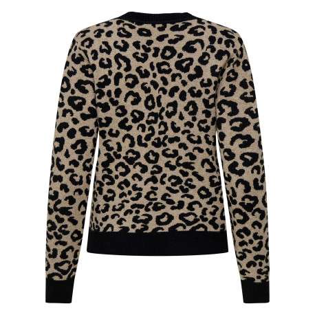 Gilet léopard à motifs avec une coupe droite et des manches longues - Image 2